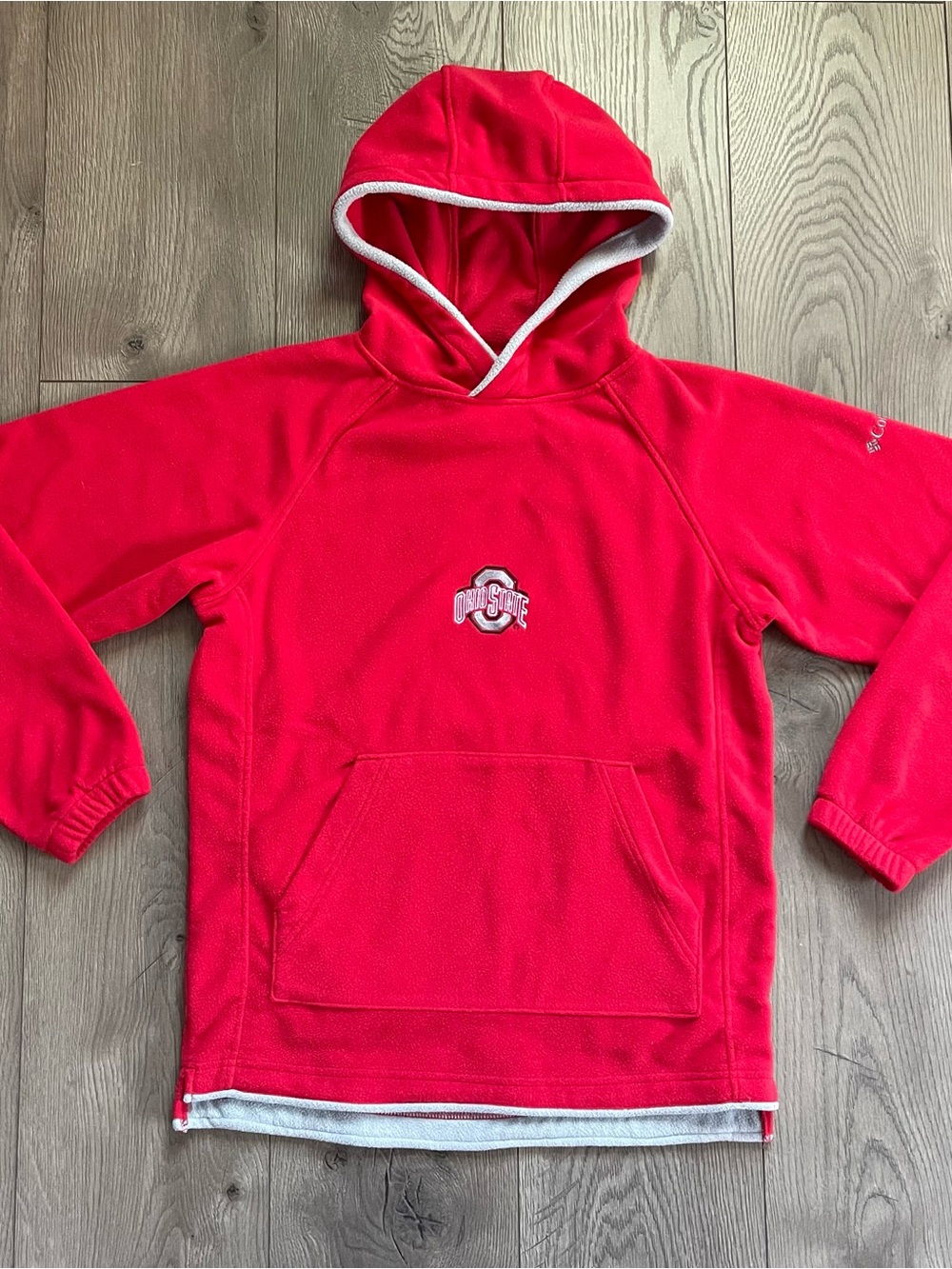 Columbia Ohio State Buckeyes Youth Large Embroidered Pullover Fleece Hoodie